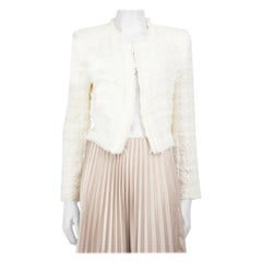 Iro Weiße Tweed-Jacke mit Metallic-Fäden Größe XL