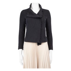 Vince Dark Navy Scuba Frayed Edge Jacket Size XS