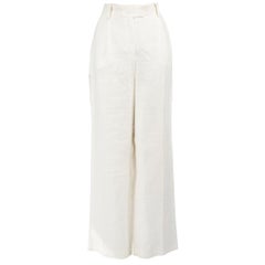 Luisa Spagnoli Pantaloni in lino bianco taglia M