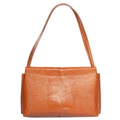Wandler Brown Lizard Embossed Leather Shoulder Bag