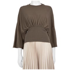 Rick Owens Brown Lose Passform Ruch Detail Top Größe M