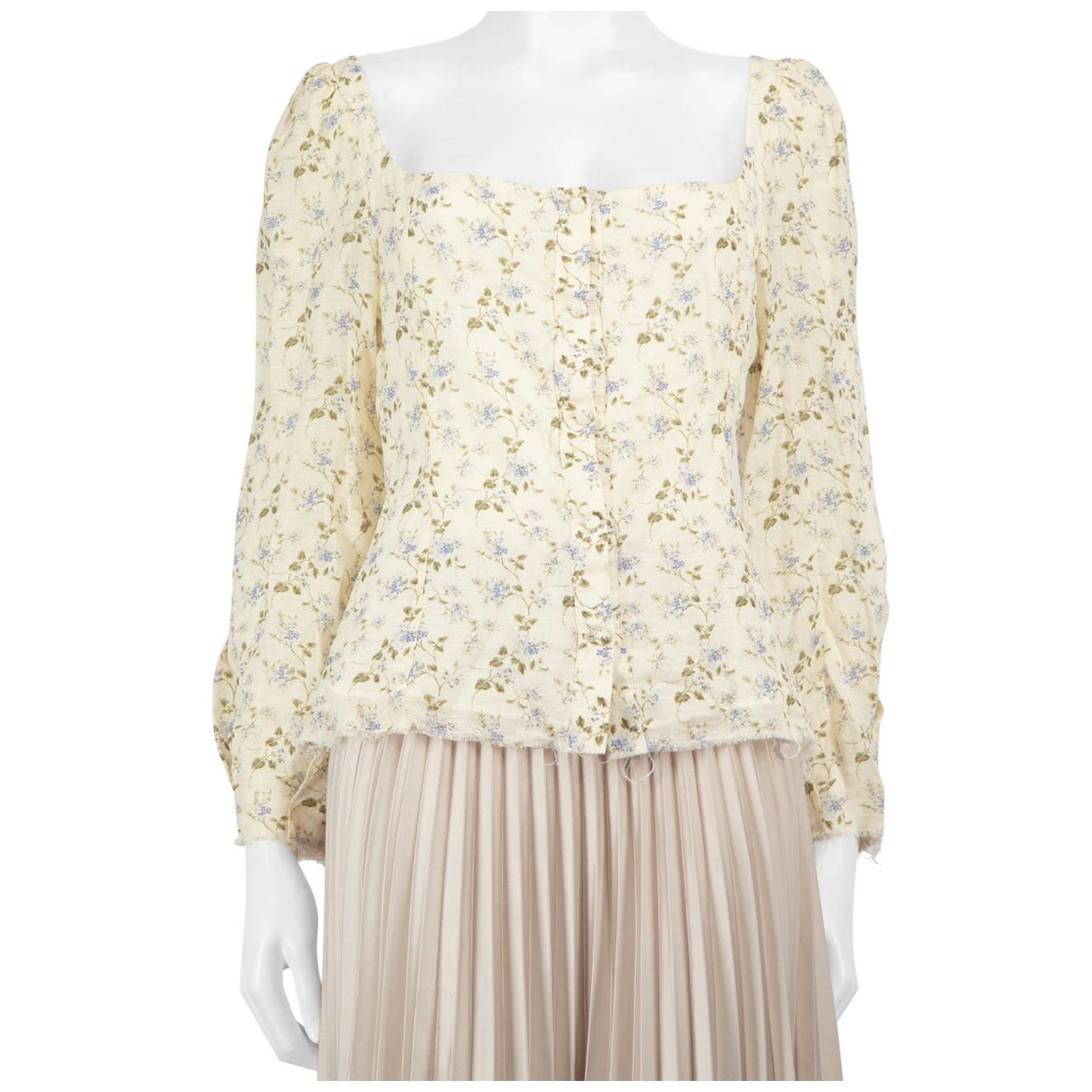 Brock Collection Floral Print Quadratischer Ausschnitt Top Größe M
