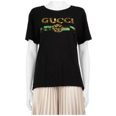 Gucci Black Sequin Tiger Logo T-Shirt Size S