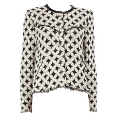 Giacca Iro con motivo a stella in tweed e rifiniture in pelle taglia XL
