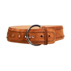 3.1 Phillip Lim Brown Suede Wide Belt