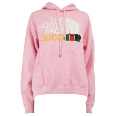 Gucci Gucci x The North Face Pink Logo Cat Print Hoodie Größe S