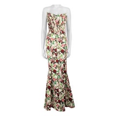 House of CB Floral Strapless Flared Maxi Dress Size XS