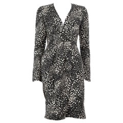 Salvatore Ferragamo Black Silk Patterned Dress Size S