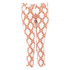 Isabel Marant White & Brown Abstract Pattern Jeans Size M