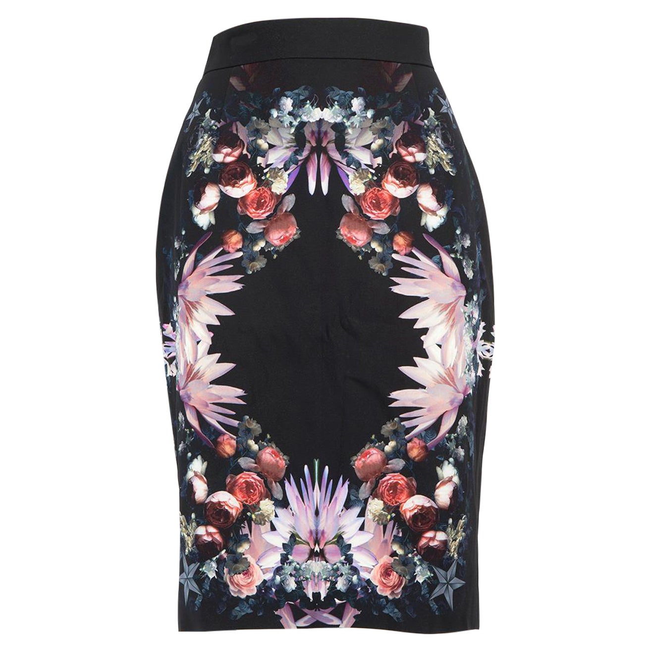 Givenchy Floral Printed Full-Zip Pencil Skirt Size M For Sale