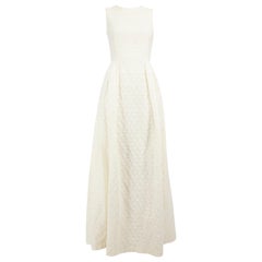 Alexander McQueen White Heart Jacquard Maxi Dress Size XS