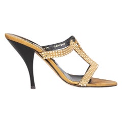 Gina Gold Crystal Embellished Sandals Size UK 7