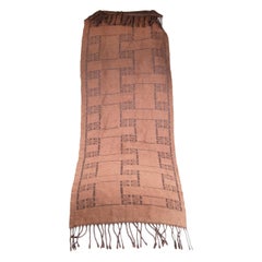Givenchy Brown Wool Logo Jacquard Scarf