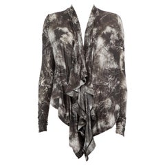 Helmut Lang Grey Printed Pattern Cardigan Size M