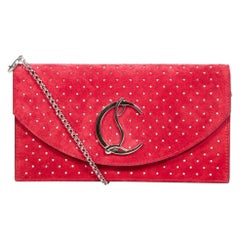 Christian Louboutin Red Seude Loubi 54 Clutch
