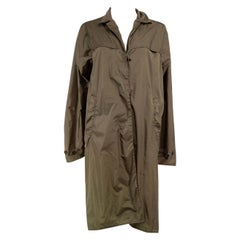 Prada Khaki Single-Breasted Nylon Raincoat Size S
