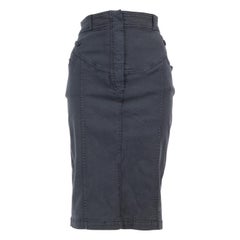 Balenciaga Navy Denim Pencil Skirt Size XL