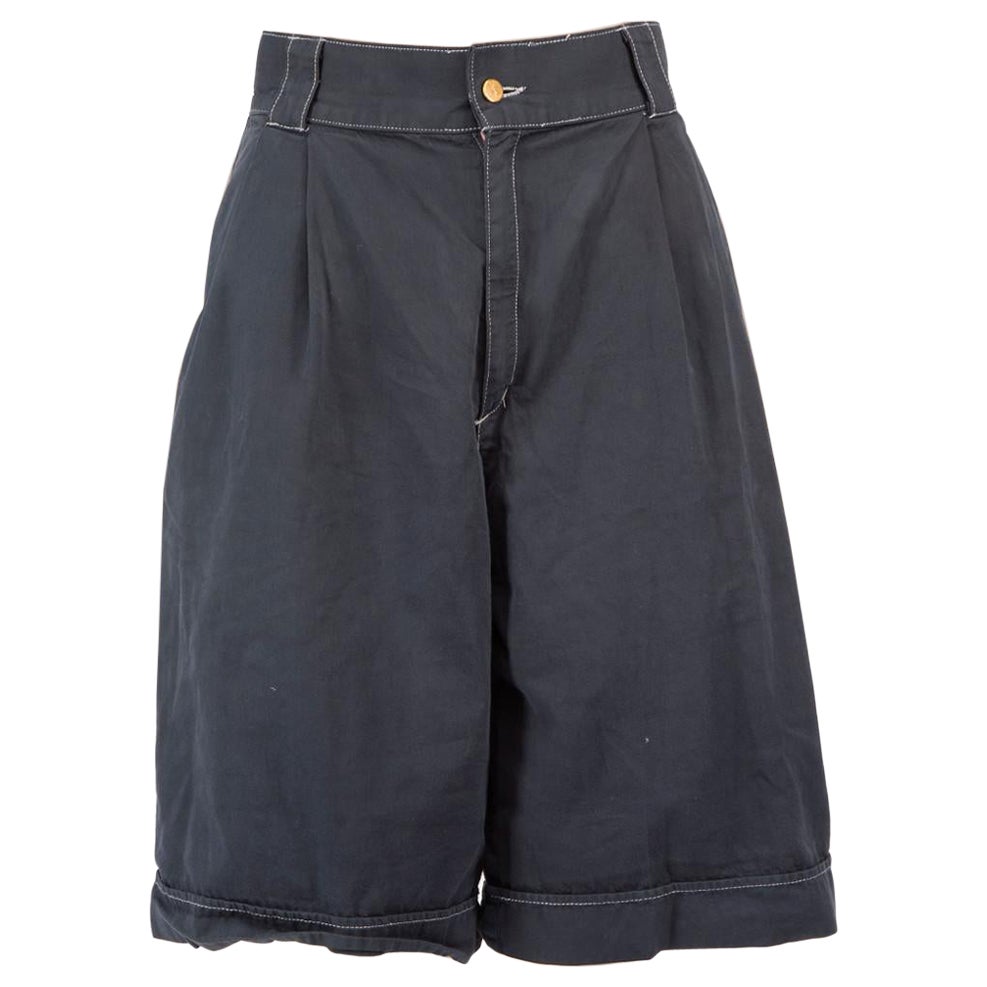 Saint Laurent Vintage Navy Knee Length Shorts Size M For Sale