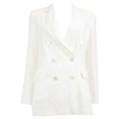 Luisa Spagnoli Blazer de lino blanco Talla S