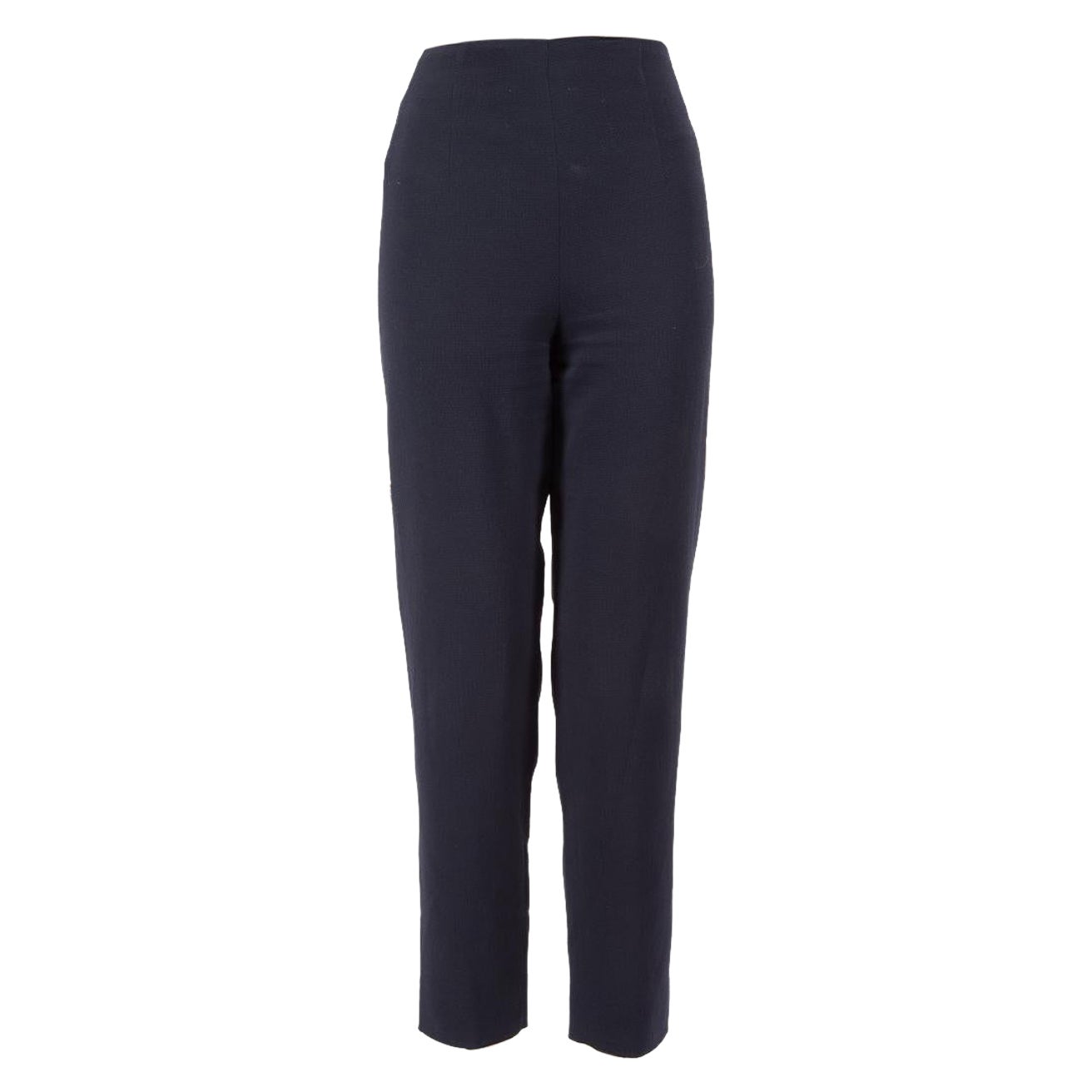 Emilia Wickstead Navy Slim Leg Trousers Size M For Sale