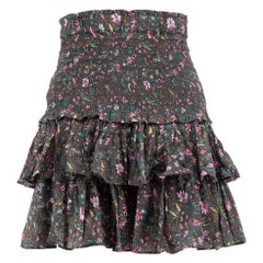 Isabel Marant Isabel Marant √âtolie Khaki Floral Print Ruffle Rock Größe M