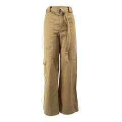 Proenza Schouler Khaki Belted Cargo Trousers Size S
