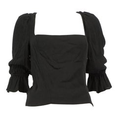 Reformation Black Ruch Detail Top Size XL