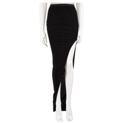 Rick Owens Rick Owens Lilien Schwarzer Maxi-Rock mit seitlichem Schlitz Größe S