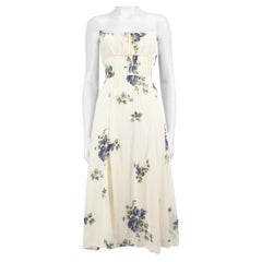 Reformation Ecru Floral Pattern Midi Dress Size XS