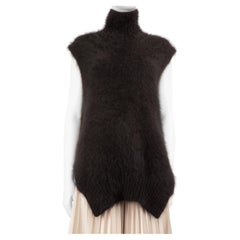 Céline Black Angora Turtleneck Vest Size M