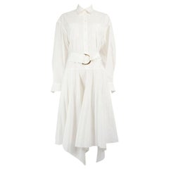 J.W.Anderson White Belted Midi Shirt Dress Size L