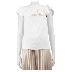 Miu Miu White Ruffle Trimmed Top Size XXS