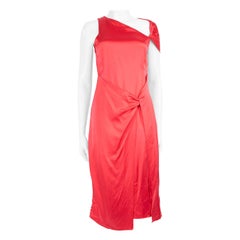 Dion Lee Pink Silk Detail Midi Dress Size S