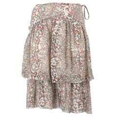 Chloé See by Chloe Ruffle Trimmed Printed Mini Skirt Size XS
