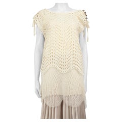 3.1 Phillip Lim Top beige de encaje recortado con adornos de cristal Talla XL