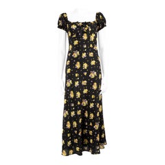 Alessandra Rich Floral Off Shoulder Midi Dress Size S