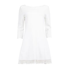 Alaïa White Cut-Out Pattern Mini Dress Size XXL