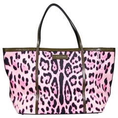 Dolce & Gabbana Leopard Print Canvas Tote Bag