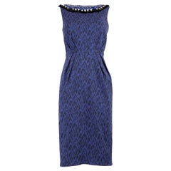 Matthew Williamson Vestido estampado azul sin mangas Talla S