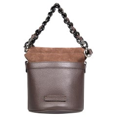 Fabiana Filippi Brown Leather Logo Bucket Bag
