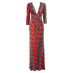 Issa London V Neck Printed Maxi Dress Size S