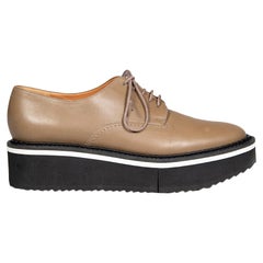 Clergerie Brown Leather Platform Oxfords Size IT 37.5