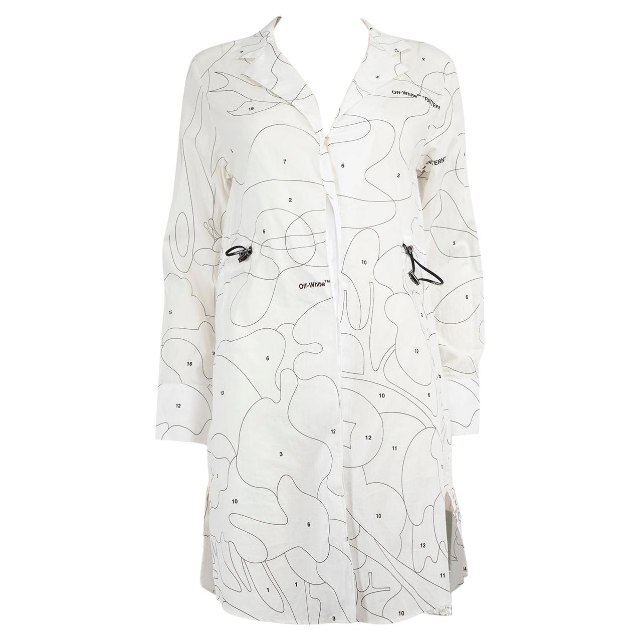 Off-White White Abstract Puzzle Coulisse Dress Size S For Sale