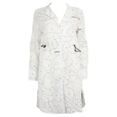 Off-White Vestido Coulisse Puzzle Abstracto Blanco Talla S