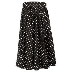 Dolce & Gabbana Black Polka Dot Midi Skirt Size L