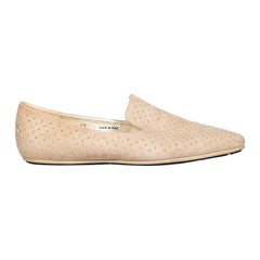 Jimmy Choo Beige Suede Studded Loafers Size IT 37