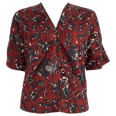 Isabel Marant Isabel Marant √âtoile Burgundy Floral Print Blouse Size S