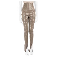 Rick Owens SS23 Khakifarbene, paillettenbesetzte, Skinny-Hose Größe S