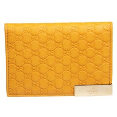 Gucci Yellow Leather Microguccissima Cardholder
