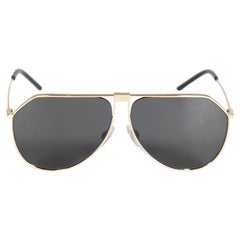 Dolce & Gabbana Gold Tinted Aviator Sunglasses